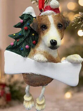Jack Russel Terrier dangling legs ornament